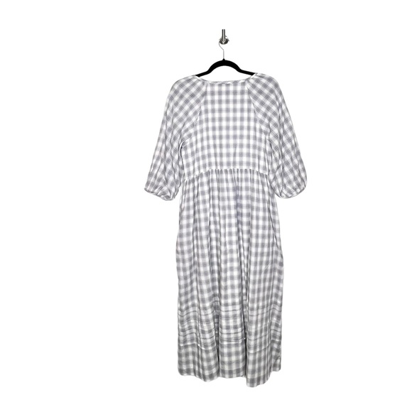Madewell Marianna Puff-Sleeve Midi Dress in Plaid - Picture 8 of 9